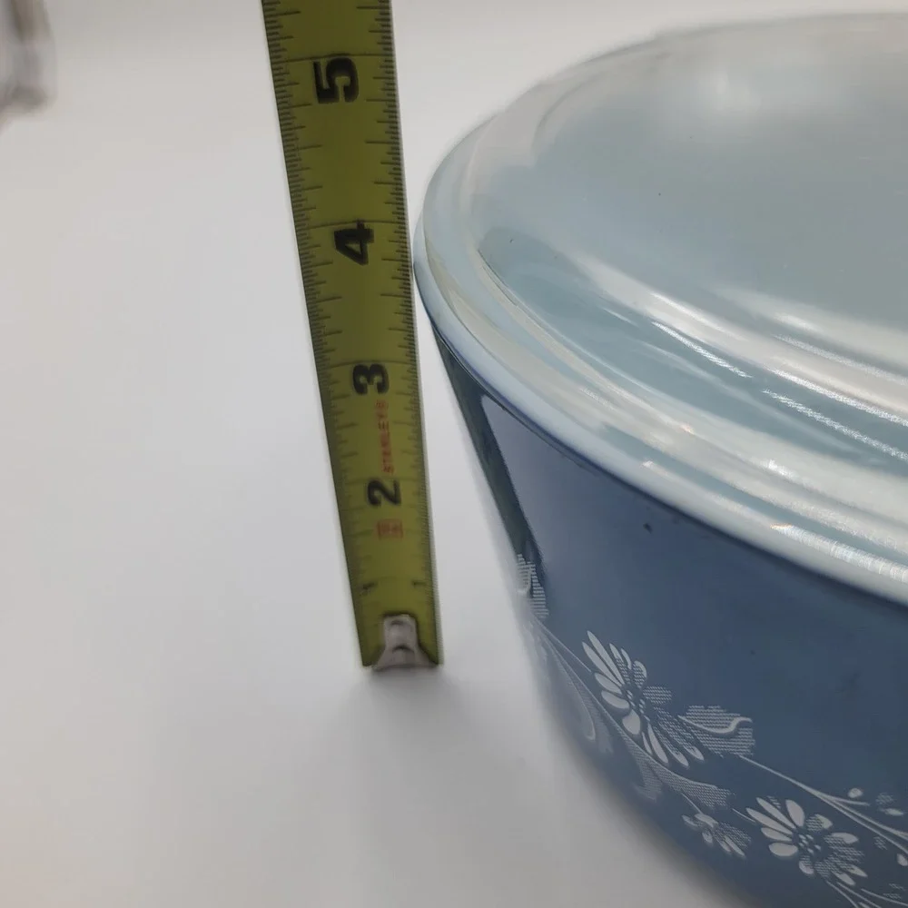 Vintage Pyrex Colonial Mist 475-B Blue Floral Casserole Dish with Lid 2.5 Qt